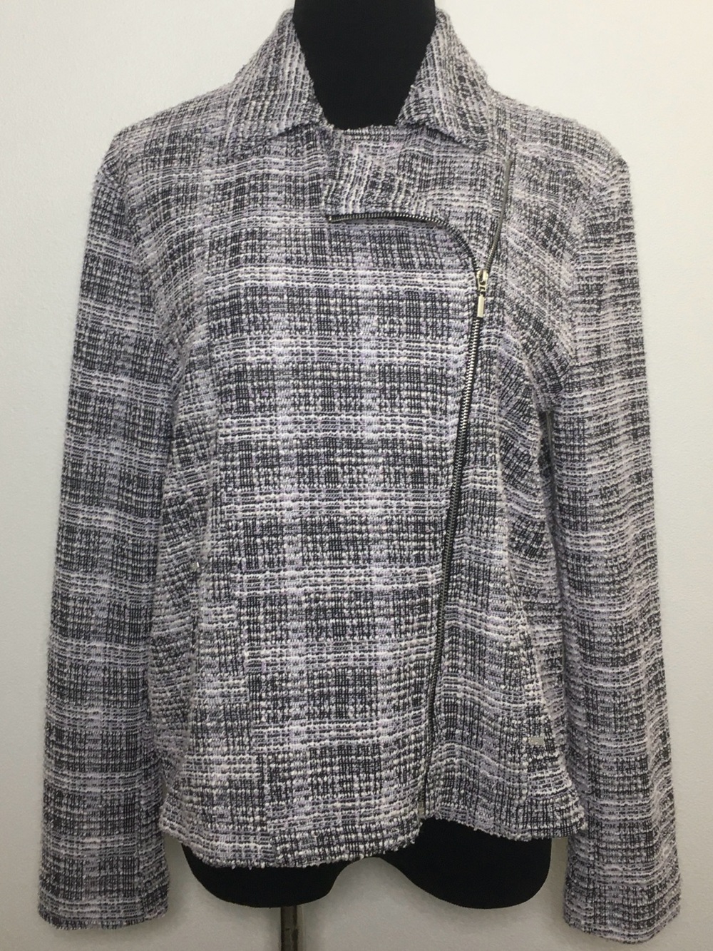 Tweed Moto Zip Style Jacket